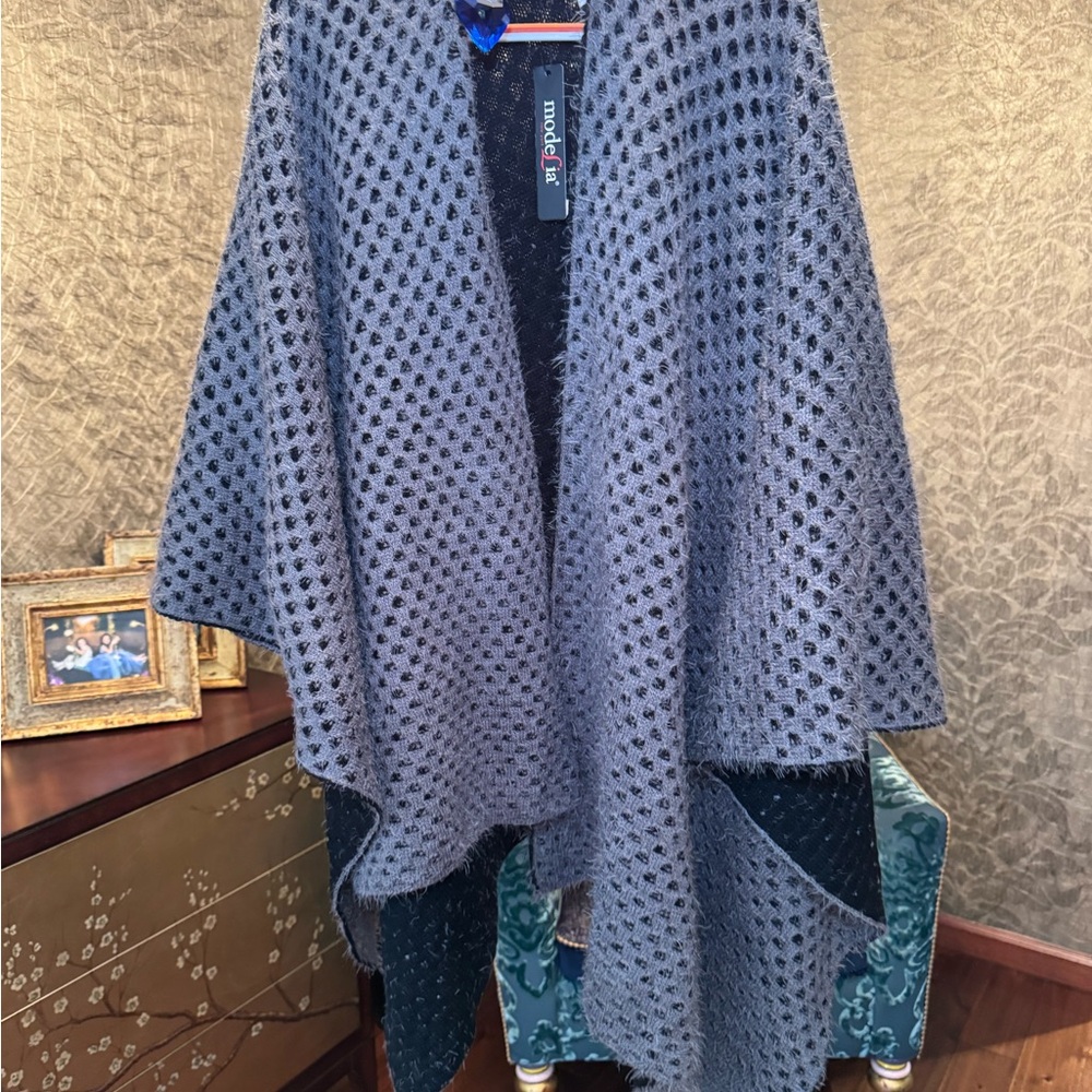 Elegant Gray Women's Poncho by Perfection